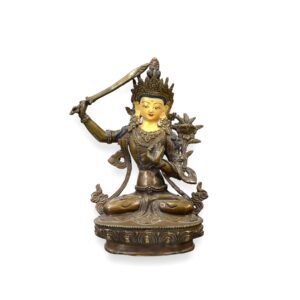 Estatue de Manjushri pintado con agua de oro 22 Cm